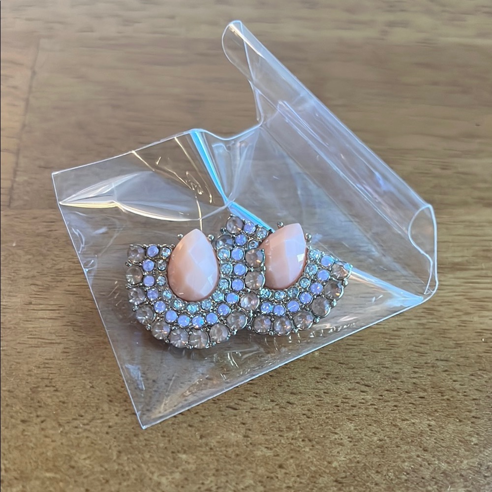 Elegant Pink and Silver Crystal Earrings